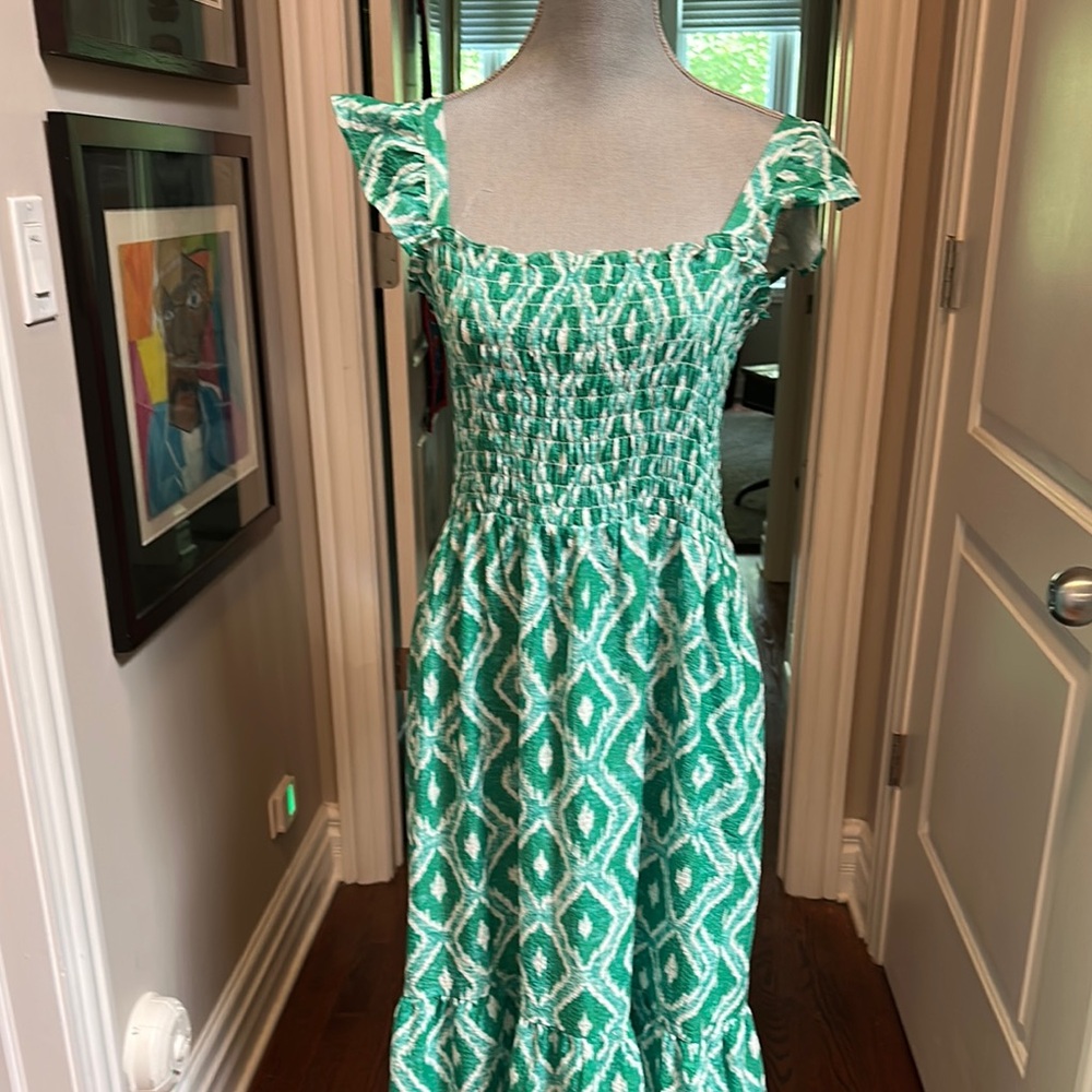 New THML Green and White Maxi Dress